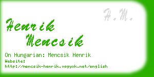 henrik mencsik business card